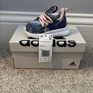 Adidas Kids Lite Racer Adapt 3.0 Shoes - Navy and Pink